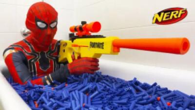  اسپایدرمن و هیولای آدامسی | تیر اندازی کارتون جدید کودک