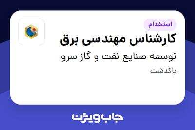  استخدام کارشناس مهندسی برق - آقا در توسعه صنایع نفت و گاز سرو
