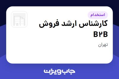  استخدام کارشناس ارشد فروش B2B - آقا در سازمانی فعال در حوزه اینترنت / تجارت الکترونیک / خدمات آنلاین