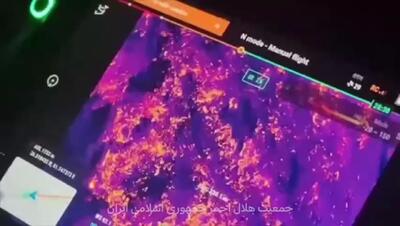  فیلم هوایی جدید از گسترش آتش در جنگل‌های الیت / پهپاد های هلال احمر چشم ناظر بر آتش‌سوزی گسترده الیت مازندران