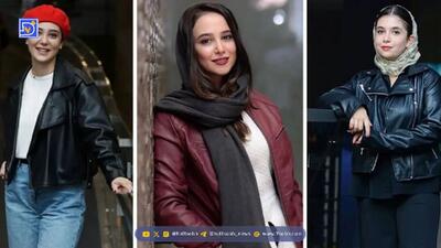  استایل جذاب بازیگران خانم خوش‌پوش ایرانی با کت چرم؛ از متین ستوده تا الناز شاکردوست + عکس