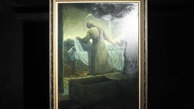  تابلوی «وداع آخر» به مناسبت شهادت دختر نبی(ص) رونمایی شد