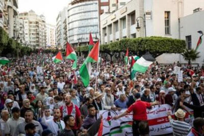  تظاهرات گسترده مردم مغرب در حمایت از غزه، لبنان و سودان