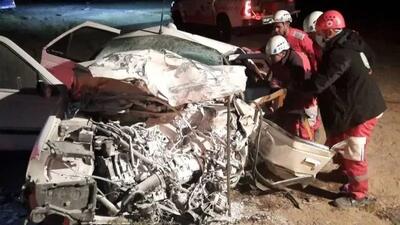  دو کشته و یک مجروح در برخورد شدید دو پژو در جنوب قشم