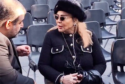 بهاره رهنما در مراسم تشییع هادی مرزبان