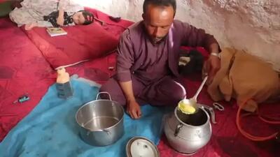  غذای روستایی در افغانستان؛ پخت بولانی سنتی در غاری دورافتاده (فیلم)