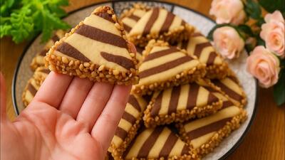  طرز تهیه شیرینی دو رنگ برای چای عصرانه / خیلی زود آماده میشه