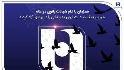  آزادی ۲۰ زندانی غیرعمد در بوشهر با مشارکت کارکنان همدل بانک صادرات ایران