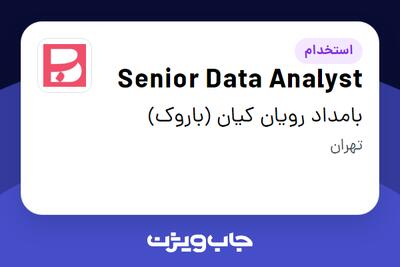  استخدام Senior Data Analyst در بامداد رویان کیان (باروک)