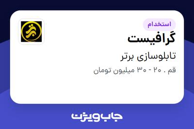  استخدام گرافیست - آقا در تابلوسازی برتر