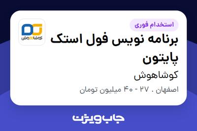  استخدام برنامه نویس فول استک پایتون در کوشاهوش