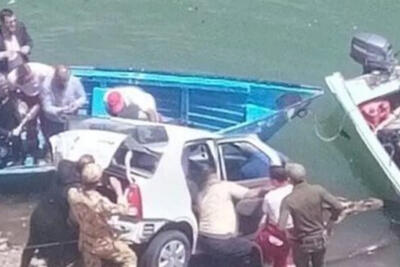  3 کشته در سقوط خودرو به تالاب عینک رشت