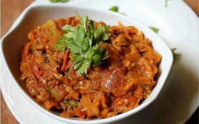  طرز تهیه پوره بادمجان هندی