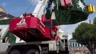  مردی در برزیل بر اثر سقوط جرثقیل هنگام نصب درخت کریسمس جان خود را از دست داد