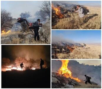  آتش سوزی در بیستون مهار شد