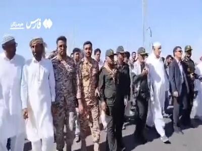  فیلم/ تجلی وحدت شیعه و سنی در تشییع باشکوه شهید گمنام در لیردف