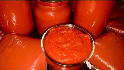 طرز تهیه رب گوجه غلیظ با رنگ قرمز تیره / تا ماهها سالم میماند و کپک نمیزند
