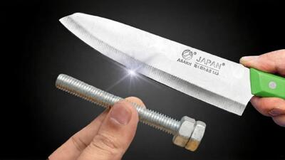  «راز تیز کردن چاقو بدون ابزار گرون؛ فقط در نیم دقیقه!»