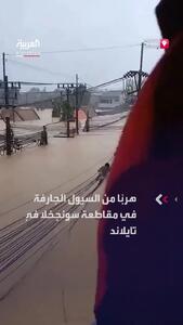  نجات از سیل با کمک کابل‌های برق در تایلند