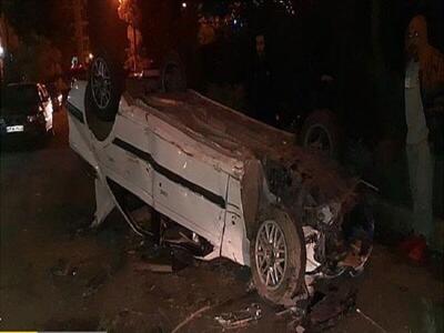  واژگونی، هفت سرنشین خودرو تیبا را روانه بیمارستان کرد