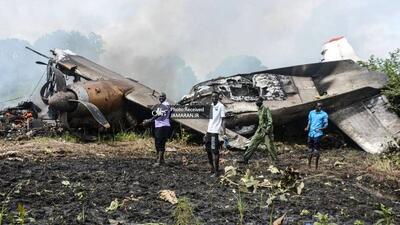  سقوط هواپیما در سودان + عکس