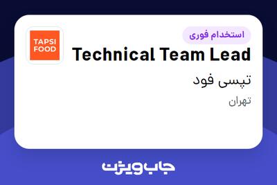  استخدام Technical Team Lead در تپسی فود