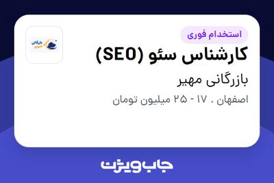  استخدام کارشناس سئو (SEO) - خانم در بازرگانی مهیر