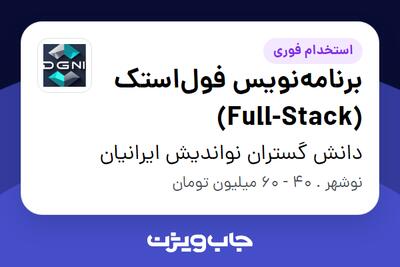  استخدام برنامه‌نویس فول‌استک (Full-Stack) در دانش گستران نواندیش ایرانیان