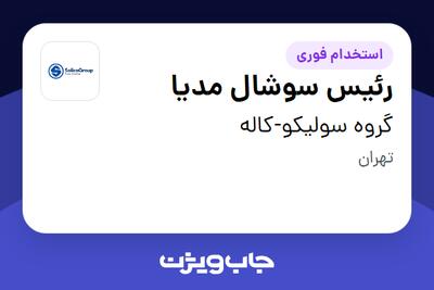  استخدام رئیس سوشال مدیا در گروه سولیکو-کاله