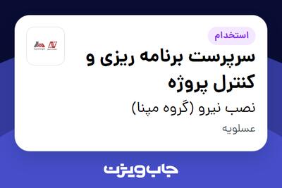  استخدام سرپرست برنامه ریزی و کنترل پروژه - آقا در نصب نیرو (گروه مپنا)