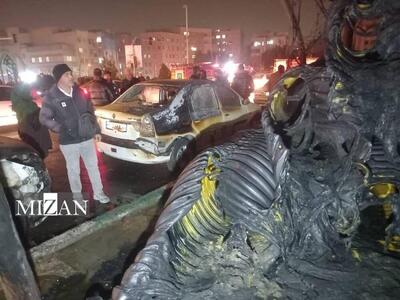  خسارت به چند خودرو و منزل مسکونی درپی آتش‌سوزی بزرگراه یادگار امام