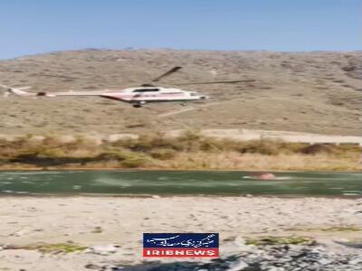  عملیات آب‌گیری بالگرد جمعیت هلال‌احمر برای اطفای حریق جنگل‌های ارسباران