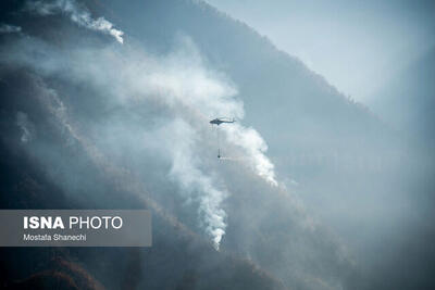  جزئیات عملیات اطفای حریق در جنگل‌های الیت