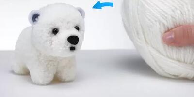  آموزش ساخت خرس قطبی بامزه با کاموا بدون نیاز به بافت !