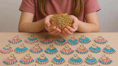  چه ایده ی فوق العاده ای برای گوشواره های سنجاق قفلی! من ۲۰ جفت درست کردم و همه را فروختم!