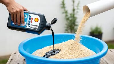  ترفند ترکیب خاک اره با روغن موتور مصرف شده ؛ نتیجه شگفت انگیز!