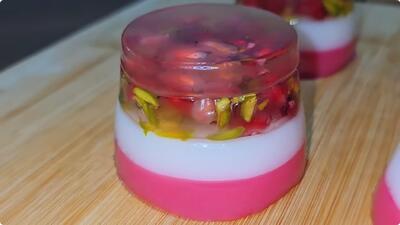  طرز تهیه دسر ۳ رنگ انار برای میز شب یلدا / قالبی و براق میشه