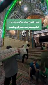  شایعه جمع آوری فرش های حرم امام حسین به دستور آیت الله سیستانی + واکنش مرکز احکام