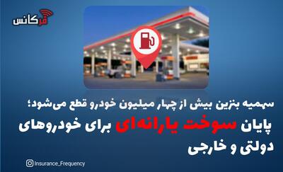  سهمیه بنزین بیش از چهار میلیون خودرو قطع می‌شود؛ پایان سوخت یارانه‌ای برای خودروهای دولتی و خارجی