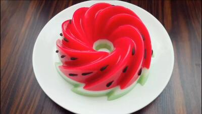 آموزش آشپزی دسر یلدایی | طرز تهیه ژله هندوانه برای شب یلدا