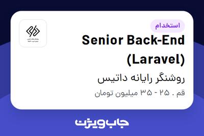  استخدام Senior Back-End (Laravel) در روشنگر رایانه داتیس
