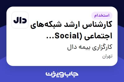  استخدام کارشناس ارشد شبکه‌های اجتماعی (Social Media) در کارگزاری بیمه دال