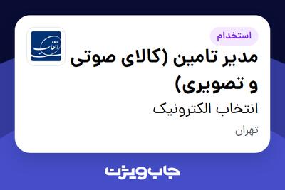  استخدام مدیر تامین (کالای صوتی و تصویری) در انتخاب الکترونیک