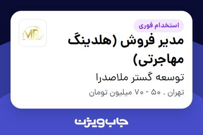  استخدام مدیر فروش (هلدینگ مهاجرتی) در توسعه گستر ملاصدرا