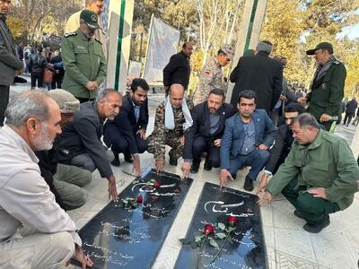  مراسم عطرافشانی مزار شهدای گمنام شهرستان چناران برگزار شد
