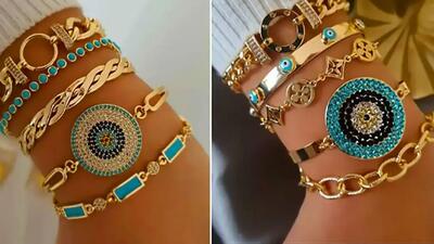  15 مدل شیک دستبند ست چندتایی طلا برای استایل‌ روزمره و مجلسی