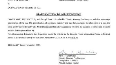  دادستان ایالت جورجیا پرونده دخالت ترامپ در انتخابات 2020 را مختومه اعلام کرد