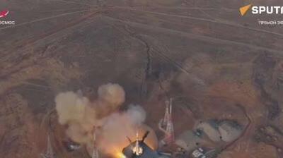  موشک  سایوز  با سه فضانورد به ایستگاه فضایی بین‌المللی پرتاب شد