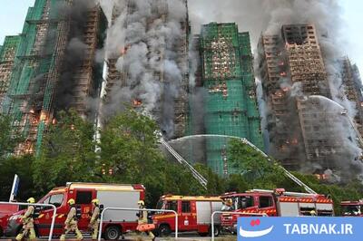  عکس: آتش‌سوزی در برج‌های مسکونی هنگ‌کنگ