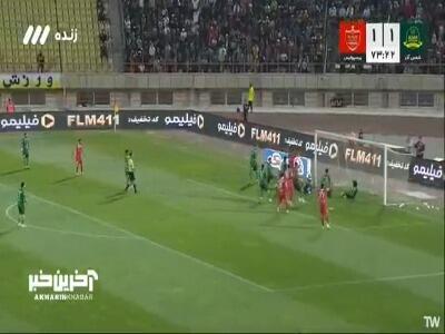  تلاش مدافعان نتیجه نداشت؛ گل دوم پرسپولیس به شمس آذر توسط ارونوف